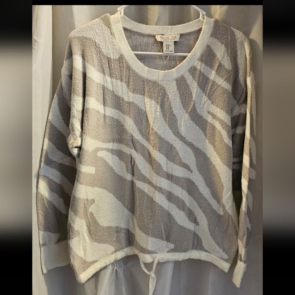 Rachel Zoe Tan and Cream Zebra Sweater